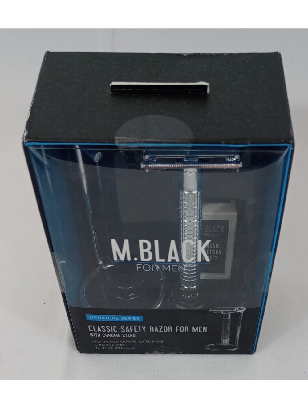 Classic Safety RAZOR with Chrome STAND for MEN M Black for Men Brand-NEW Sealed